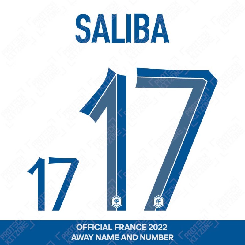 Saliba 17 (Official France 2022 Away Name and Numbering)